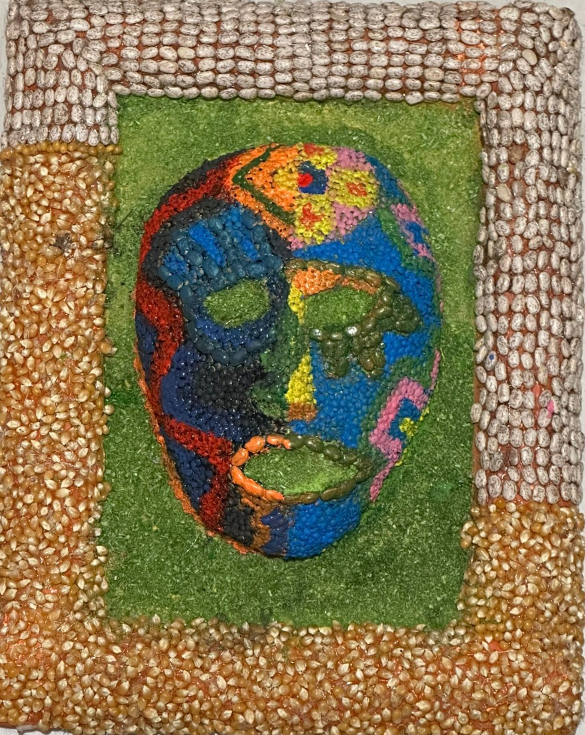 Valdez, M. (2025) Mascara Wixarika Duo. Mosaico, Encáustica y Acrílico; Creatividad en el Arte/ Máscaras en la Cultura en la Humanidad.  